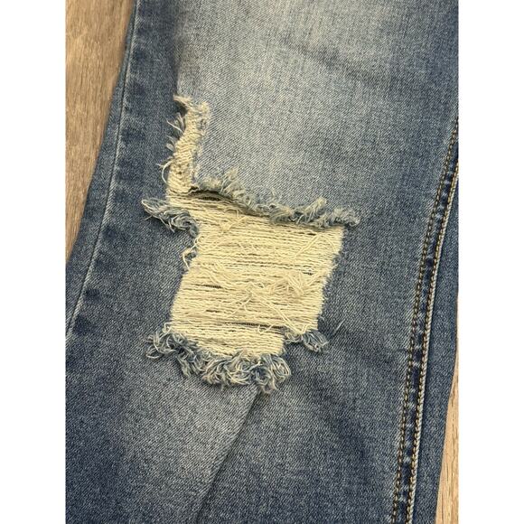 Altar'd State Women's 27 Ripped Distressed Boot Crop Jeans Frayed Hem - Picture 3 of 10